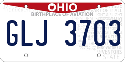 OH license plate GLJ3703