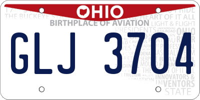 OH license plate GLJ3704