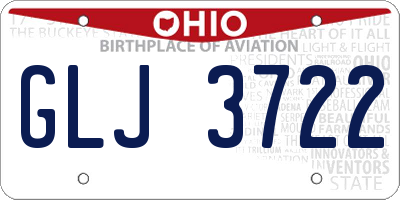 OH license plate GLJ3722