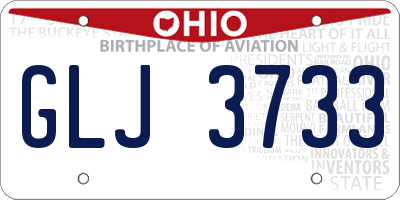 OH license plate GLJ3733