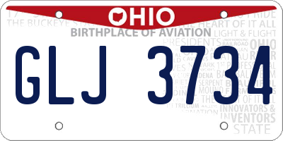 OH license plate GLJ3734