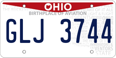 OH license plate GLJ3744
