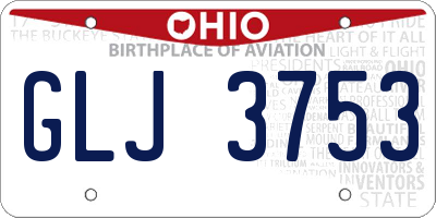 OH license plate GLJ3753