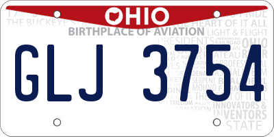 OH license plate GLJ3754
