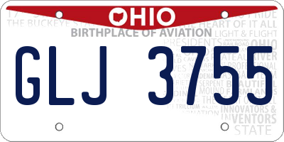 OH license plate GLJ3755