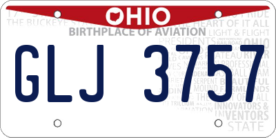OH license plate GLJ3757