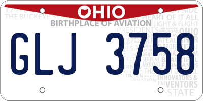 OH license plate GLJ3758