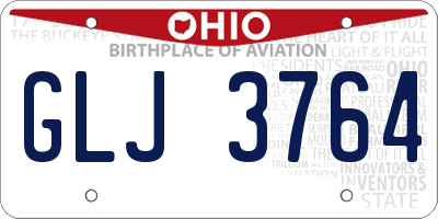 OH license plate GLJ3764