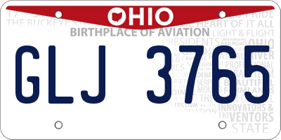 OH license plate GLJ3765
