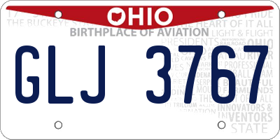 OH license plate GLJ3767