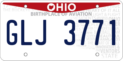 OH license plate GLJ3771