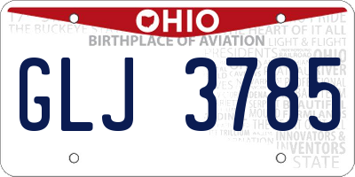 OH license plate GLJ3785