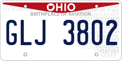 OH license plate GLJ3802