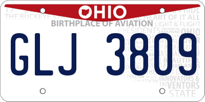 OH license plate GLJ3809