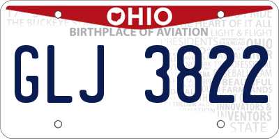 OH license plate GLJ3822
