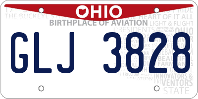 OH license plate GLJ3828