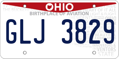 OH license plate GLJ3829