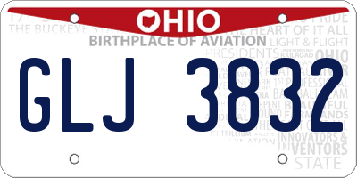 OH license plate GLJ3832