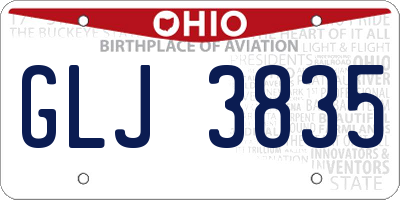 OH license plate GLJ3835