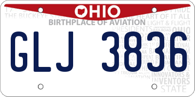 OH license plate GLJ3836