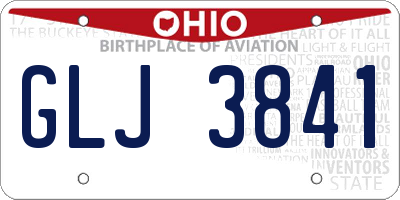 OH license plate GLJ3841