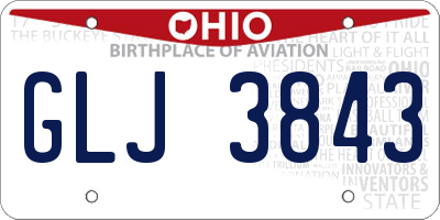OH license plate GLJ3843