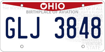 OH license plate GLJ3848
