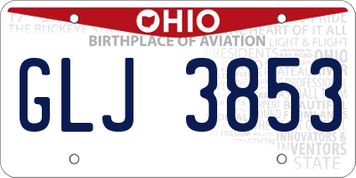 OH license plate GLJ3853