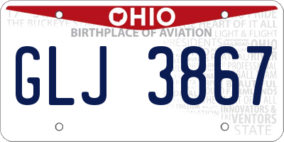 OH license plate GLJ3867