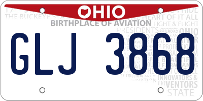 OH license plate GLJ3868