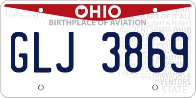OH license plate GLJ3869
