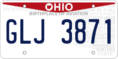 OH license plate GLJ3871