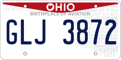 OH license plate GLJ3872