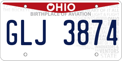 OH license plate GLJ3874