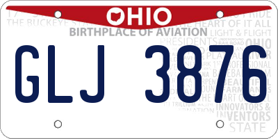 OH license plate GLJ3876