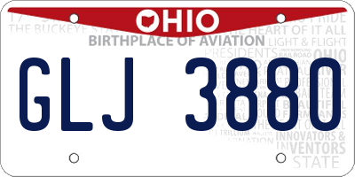 OH license plate GLJ3880