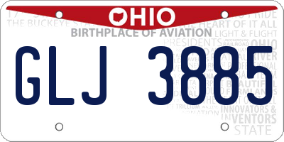 OH license plate GLJ3885