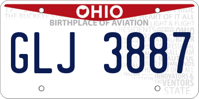 OH license plate GLJ3887