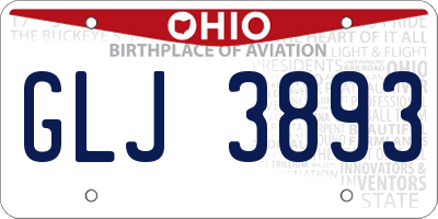 OH license plate GLJ3893