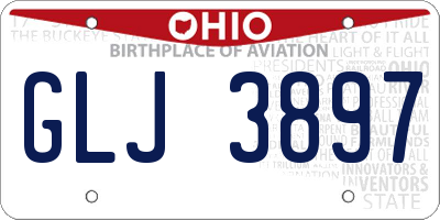 OH license plate GLJ3897