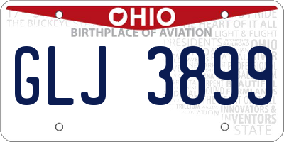 OH license plate GLJ3899