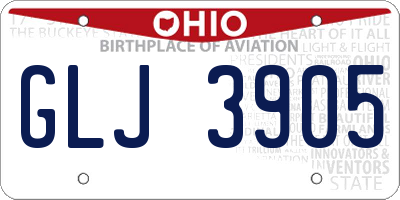 OH license plate GLJ3905