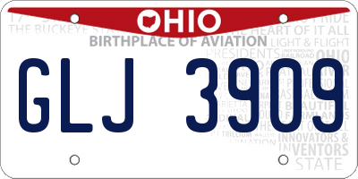 OH license plate GLJ3909