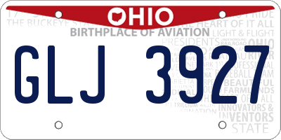 OH license plate GLJ3927