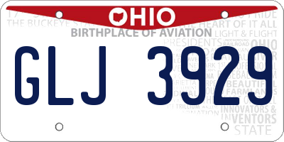 OH license plate GLJ3929