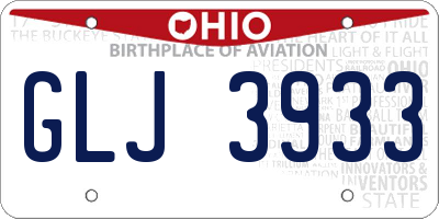OH license plate GLJ3933
