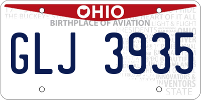 OH license plate GLJ3935