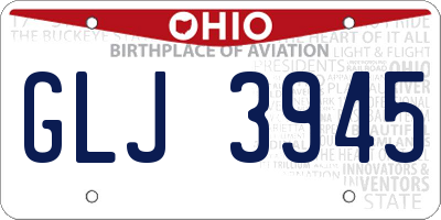 OH license plate GLJ3945