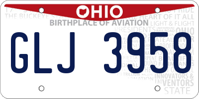 OH license plate GLJ3958