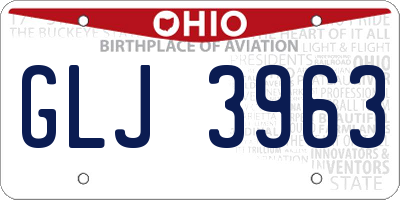 OH license plate GLJ3963